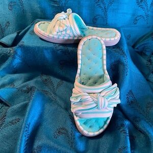 Striped Bow slippers/sandals Sz 9-10